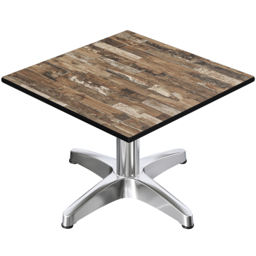 CPBL | Compact Loungetisch | B:T:H 70 x 70 x 42 cm | Vintage Old / Aluminium | Klappbar | Zusatzgewicht