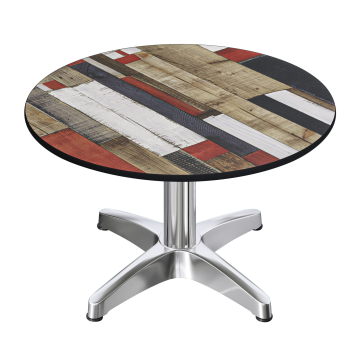 CPBL | Compact Loungetisch | Ø:H 60 x 42 cm | Vintage Bunt / Aluminium | Klappbar | Zusatzgewicht
