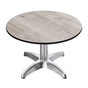 CPBL | Compacte salontafel | Ø:H 60 x 42 cm | eiken-wit / aluminium | inklapbaar | extra gewicht