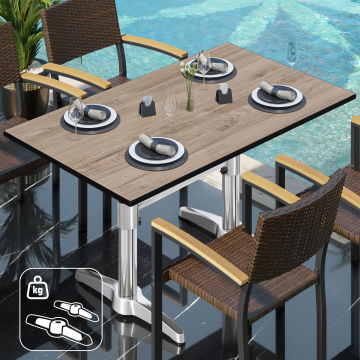 CPBL | HPL bistrobord | B:D:H 120 x 70 x 78 cm | eg / aluminium | ekstra vægt | rektangulært