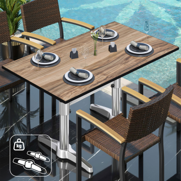 CPBL | HPL bistrobord | B:D:H 120 x 70 x 78 cm | sheesham / aluminium | ekstra vægt | rektangulært