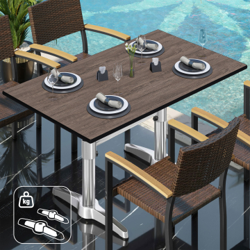 CPBL | HPL bistrobord | B:D:H 120 x 70 x 78 cm | wenge / aluminium | ekstra vægt | rektangulært