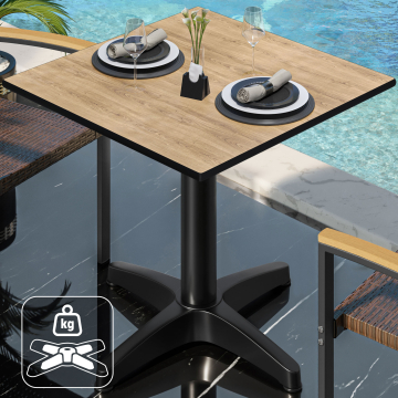 CPBL | HPL bistrobord | B:D:H 70 x 70 x 78 cm | Eik / aluminium | Ekstra vekt | Torget