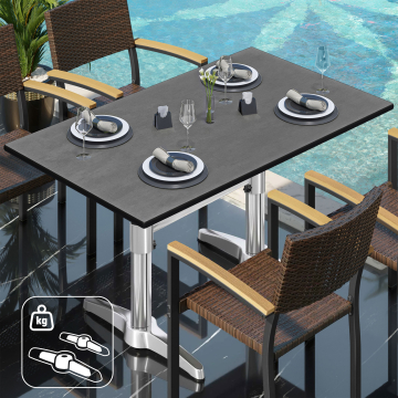 CPBL | HPL bistrotafel | B:D:H 120 x 70 x 78 cm | antraciet / aluminium | extra gewicht | rechthoekig