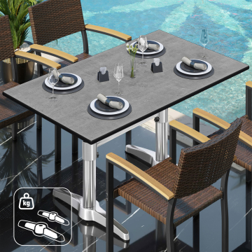 CPBL | HPL bistrotafel | B:D:H 120 x 70 x 78 cm | beton / aluminium | extra gewicht | rechthoekig