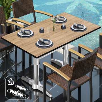CPBL | HPL bistrotafel | B:D:H 120 x 70 x 78 cm | eiken / aluminium | extra gewicht | rechthoekig