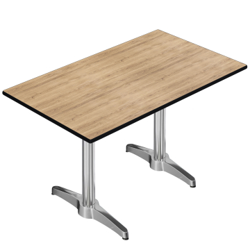 CPBL | HPL bistrotafel | B:D:H 120 x 70 x 78 cm | eiken / aluminium | extra gewicht | rechthoekig