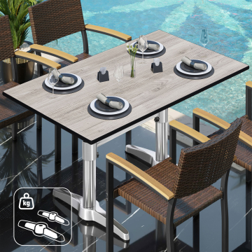 CPBL | HPL bistrotafel | B:D:H 120 x 70 x 78 cm | eiken-wit / aluminium | extra gewicht | rechthoekig