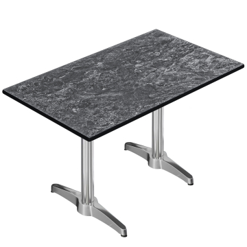 CPBL | HPL bistrotafel | B:D:H 120 x 70 x 78 cm | rots / aluminium | extra gewicht | rechthoekig