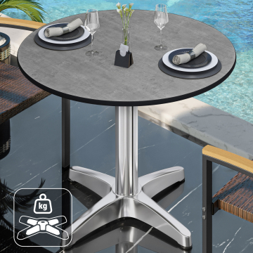 CPBL | HPL Bistrotisch | Ø:H 70 x 80 cm | Beton / Aluminium | Zusatzgewicht | Rund
