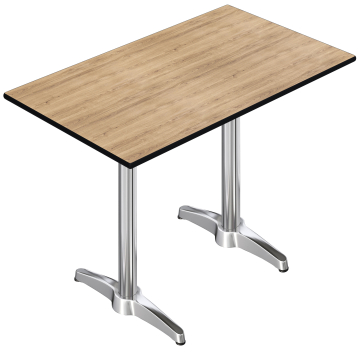 CPBL | HPL Compact Bistro Stół Wysoki | 130 x 80 x 110 cm | Dąb / Srebro | Prostokątny