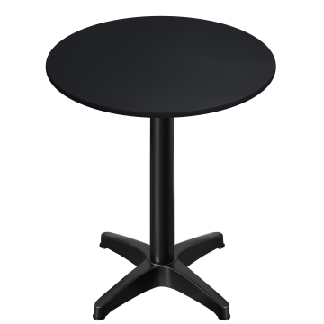 CPBL | HPL Compact Bistro Stół Wysoki | Ø 70 x 110 cm | + Dodatkowy ciężar | Czarny / Czarny