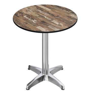 CPBL | HPL Compact Bistro Stół Wysoki | Ø 70 x 110 cm | + Dodatkowy ciężar | Vintage Old / Aluminium