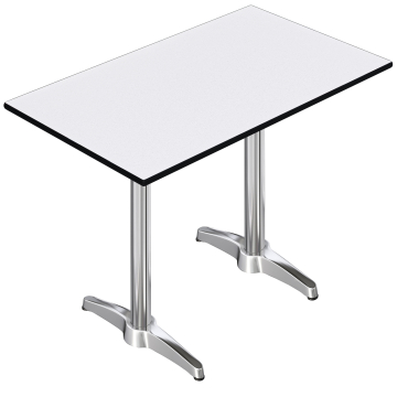 CPBL | HPL Compact Bistro Stehtisch | 120 x 70 x 110 cm | Weiß / Silber | Rechteckig
