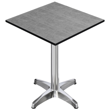 CPBL | HPL Compact Bistro Tavolo Alto | 60 x 60 x 110 cm | Pieghevole + Peso Aggiuntivo | Betone / Alluminio