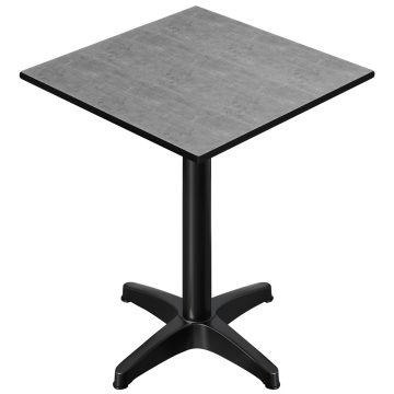 CPBL | HPL Compact Bistro Stehtisch | 60 x 60 x 110 cm | + Zusatzgewicht | Beton / Schwarz