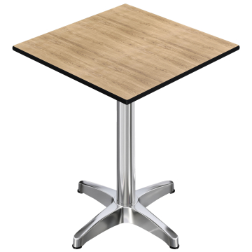 CPBL | HPL Compact Bistro Stehtisch | 60 x 60 x 110 cm | + Zusatzgewicht | Eiche / Aluminium