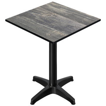 CPBL | HPL Compact Bistro Stehtisch | 60 x 60 x 110 cm | + Zusatzgewicht | Rustikal Kiefer / Schwarz