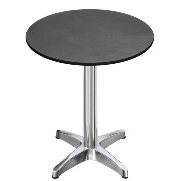 CPBL | HPL Compact Bistro Stehtisch | Ø 70 x 110 cm | Klappbar + Zusatzgewicht | Anthrazit / Aluminium