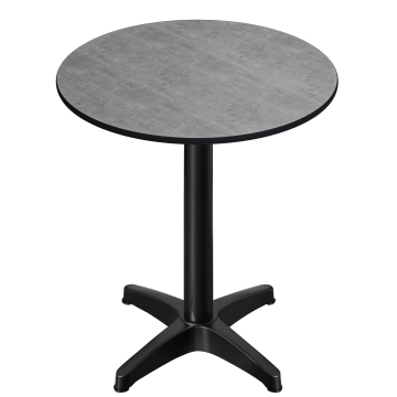 CPBL | HPL Compact Bistro Stehtisch | Ø 60 x 110 cm | Klappbar + Zusatzgewicht | Beton / Schwarz