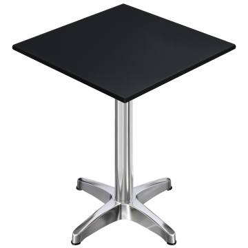 CPBL | HPL Compact Bistro Stekebord | 70 x 70 x 110 cm | Sammenleggbar + Ekstra vekt | Svart / Aluminium