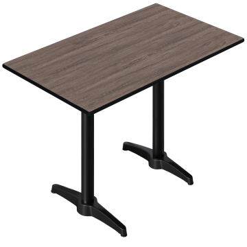 CPBL | HPL Compact Bistro Table | 120 x 70 x 110 cm | Wenge clair / Noir | Rectangulaire