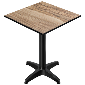 CPBL | HPL Compact Bistro Tavolo Alto | 60 x 60 x 110 cm | + Peso Aggiuntivo | Sheesham / Nero