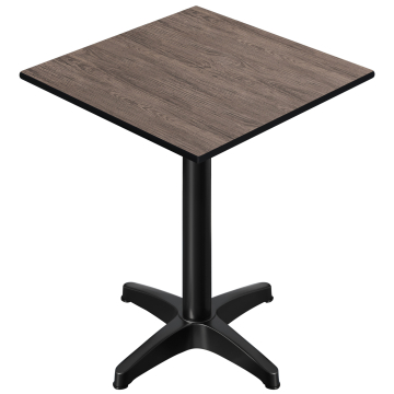 CPBL | HPL Compact Bistro Tavolo Alto | 60 x 60 x 110 cm | Pieghevole + Peso Aggiuntivo | Wengé Chiaro / Nero