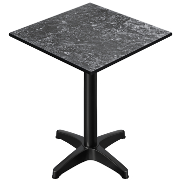 CPBL | HPL Compact Bistro Tavolo In Piedi | 60 x 60 x 110 cm | + Peso Aggiuntivo | Roccia / Nero