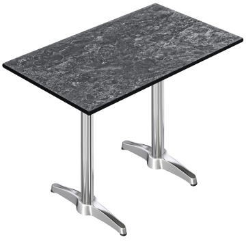 CPBL | HPL Kompakt Bistro Steintabell | 120 x 70 x 110 cm | Stein / Sølv | Rektangulær