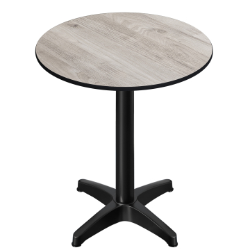 CPBL | HPL Kompakti Bistropöytä | Ø 70 x 110 cm | + Lisäpaino | Valkoinen tammi / Musta