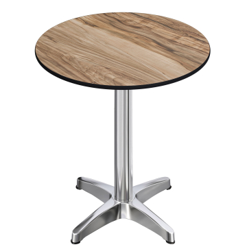 CPBL | HPL Table Bistro Compact | Ø 60 x 110 cm | Pliable + Poids supplémentaire | Sheesham / Aluminium
