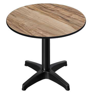 CPBL | HPL Table de bistrot | Ø:H 70 x 80 cm | Sheesham / Aluminium | Poids supplémentaire | Rond