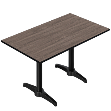 CPBL | HPL Table de bistrot | L:P:H 120 x 70 x 78 cm | Wengé / Aluminium | Poids supplémentaire | Rectangulaire