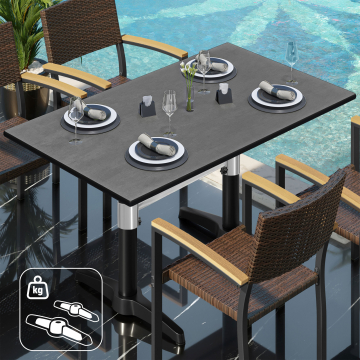CPBL | HPL Table de bistrot | L:P:H 120 x 70 x 80 cm | Anthracite / Aluminium noir | Poids supplémentaire | Rectangulaire
