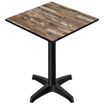 CPBL | HPL Tavolo Bistro Compatto | 60 x 60 x 110 cm | + Peso aggiuntivo | Vintage Old / Nero
