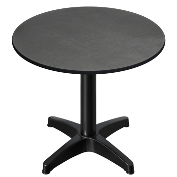 CPBL | Mesa bistro HPL | Ø:H 60 x 78 cm | antracita / negro aluminio | peso adicional | redonda