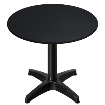 CPBL | Mesa bistro HPL | Ø:H 60 x 78 cm | negro / aluminio | peso adicional | redonda