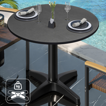 CPBL | Stół bistro HPL | Ø:H 70 x 78 cm | antracyt / aluminium czarny | dodatkowa waga | okrągły
