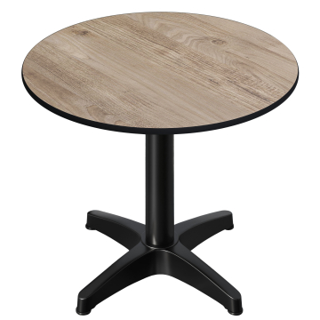 CPBL | Stół bistro HPL | Ø:H 70 x 78 cm | dąb / aluminium | dodatkowa waga | okrągły