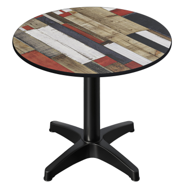 CPBL | Stół HPL Bistro | Ø:H 70 x 78 cm | Kolor Vintage / Aluminium | Dodatkowa waga | Okrągły