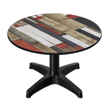 CPBL | Table de salon Compact | Ø:H 70 x 42 cm | Coloris vintage / Aluminium | Pliable | Poids supplémentaire