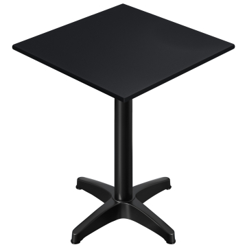 CPBL | Tavolo Bistro Compatto HPL | 60 x 60 x 110 cm | + Peso aggiuntivo | Nero / Nero