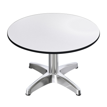 CPBL | Tavolo da salotto compatto | Ø:H 60 x 42 cm | Bianco / Alluminio | Pieghevole | Peso aggiuntivo