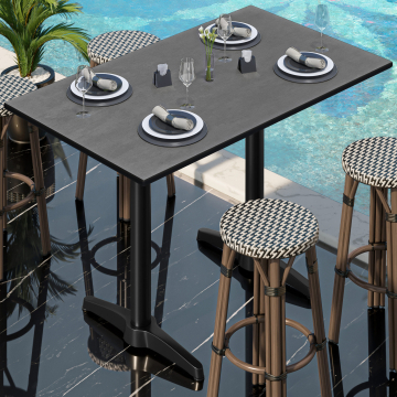 CPBL | HPL Kompakt Bistro Ståbord | 130 x 80 x 110 cm | Antrasitt / Svart | Rektangulær