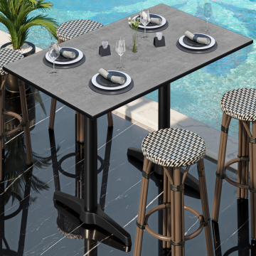 CPBL | HPL Kompakt Bistro Ståbord | 130 x 80 x 110 cm | Betong / Svart | Rektangulær