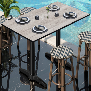 CPBL | HPL Compact Bistro Stehbord | 130 x 80 x 110 cm | Eik Hvit / Svart | Firkantet