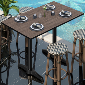 CPBL | HPL Compact Bistro Stehbord | 130 x 80 x 110 cm | Lys Wenge / Svart | Rektangulær