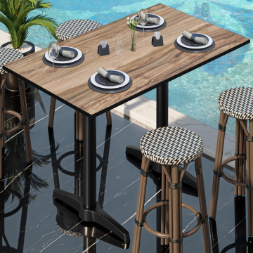 CPBL | HPL Kompakt Bistro Steht bord | 130 x 80 x 110 cm | Sheesham / Svart | Rektangulær