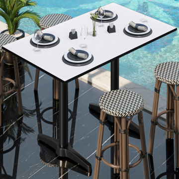 CPBL | HPL Compact Bistro Stehbord | 130 x 80 x 110 cm | Wenge / Svart | Rektangulær